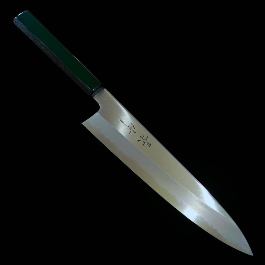 KAGEKIYO Acier blanc n°1, Gyuto laque verte (210/240 mm)