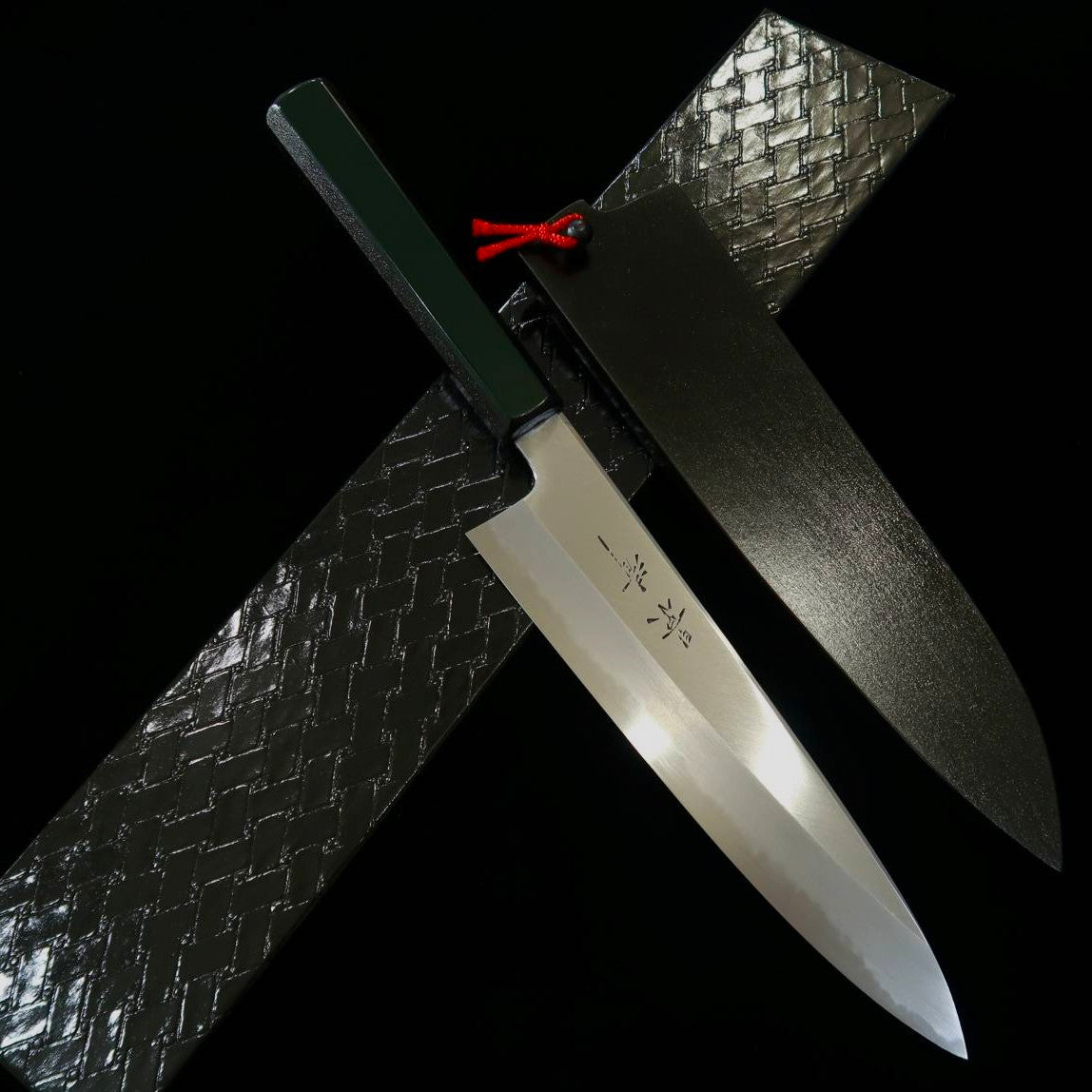 KAGEKIYO Acier blanc n°1, Gyuto laque verte (210/240 mm)