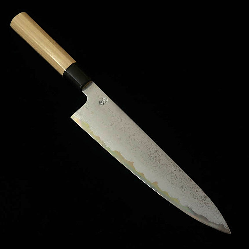 SAKAIKIKUMORI Sakai Kikumori – Kizuki Uzu Gyuto, Aogami n°1, manche octogonal en magnolia (210/240 mm)