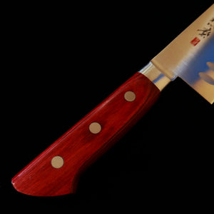SEKI SOUMA Seki Souma, santoku acier au molybdène, alvéolé, manche en contreplaqué rouge (180 mm)