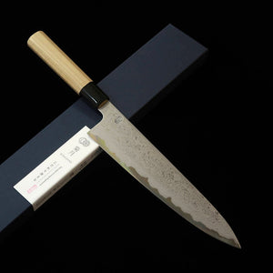 SAKAIKIKUMORI Sakai Kikumori – Kizuki Uzu Gyuto, Aogami n°1, manche octogonal en magnolia (210/240 mm)