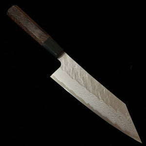 Nigara Hamono Nigara VG10 Hammered Damascus Bunka Knife - Teak Handle (180mm)