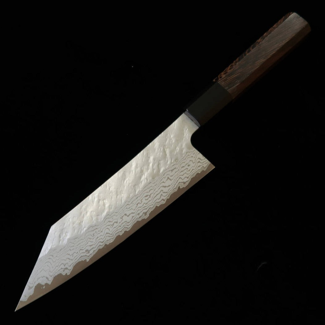 Nigara Hamono Nigara VG10 Hammered Damascus Bunka Knife - Teak Handle (180mm)