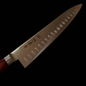 Seki Souma SEKI SOUMA Gyuto aço molibdênio com alvéolos, cabo em laminado vermelho (210/240 mm)