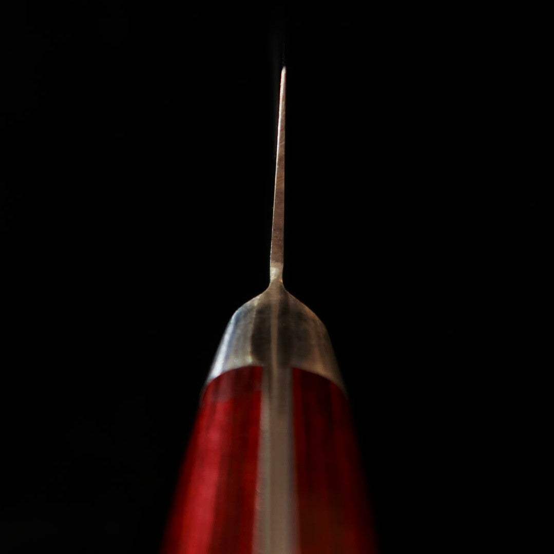 Seki Souma Molybdenum Steel Gyuto with Dimpled Red Plywood Handle (210/240mm)