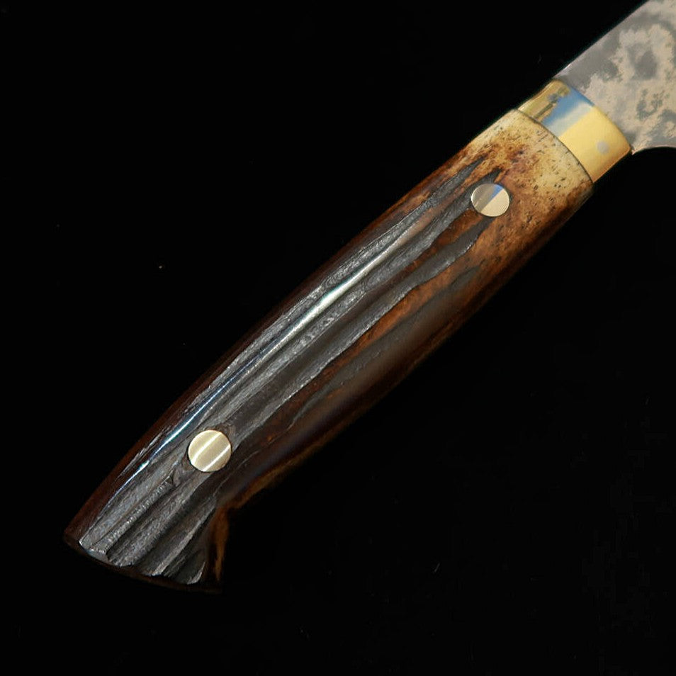 佐治武士 SAJITAKESHI 牛刀 VG10 黒ダマスカス 鹿角柄（240mm）