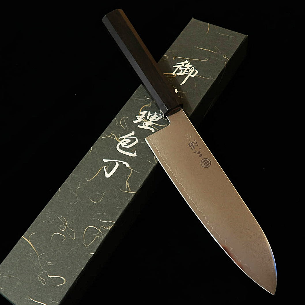 Miura Santoku VG10 Full Damascus Ebony Integrated Handle (180mm)