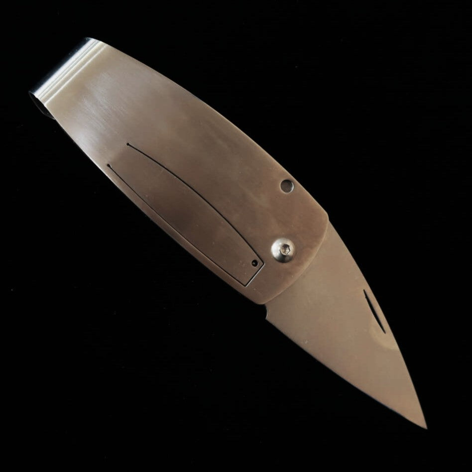 エムカスタMCUSTA　ポケットクリップ”家紋” 鶴 MC-0083 マネークリップナイフ　（50mm）