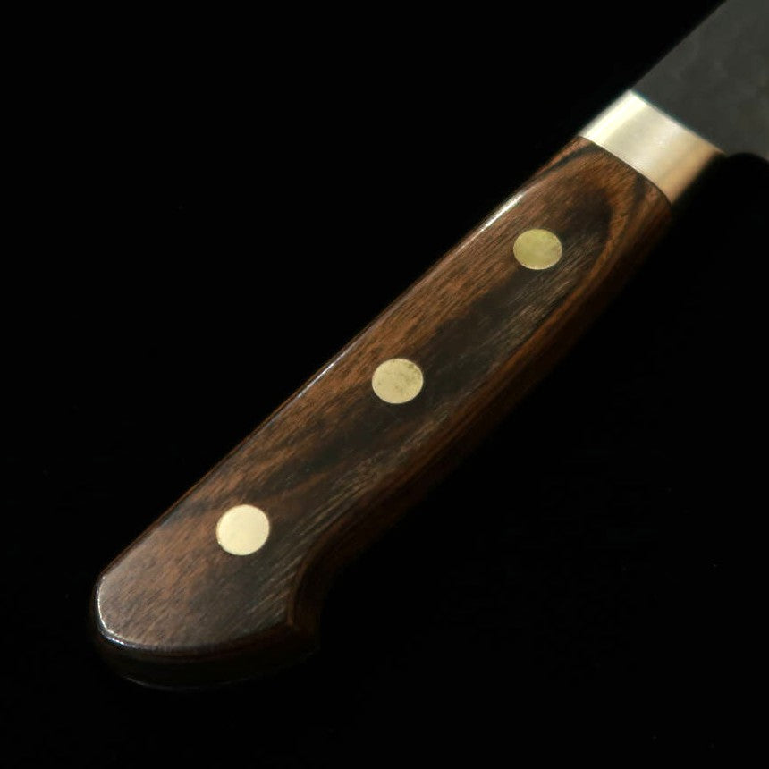 MIURA Gyuto, Aogami Super, Black Hammered Finish with Dark Brown Handle (210mm)