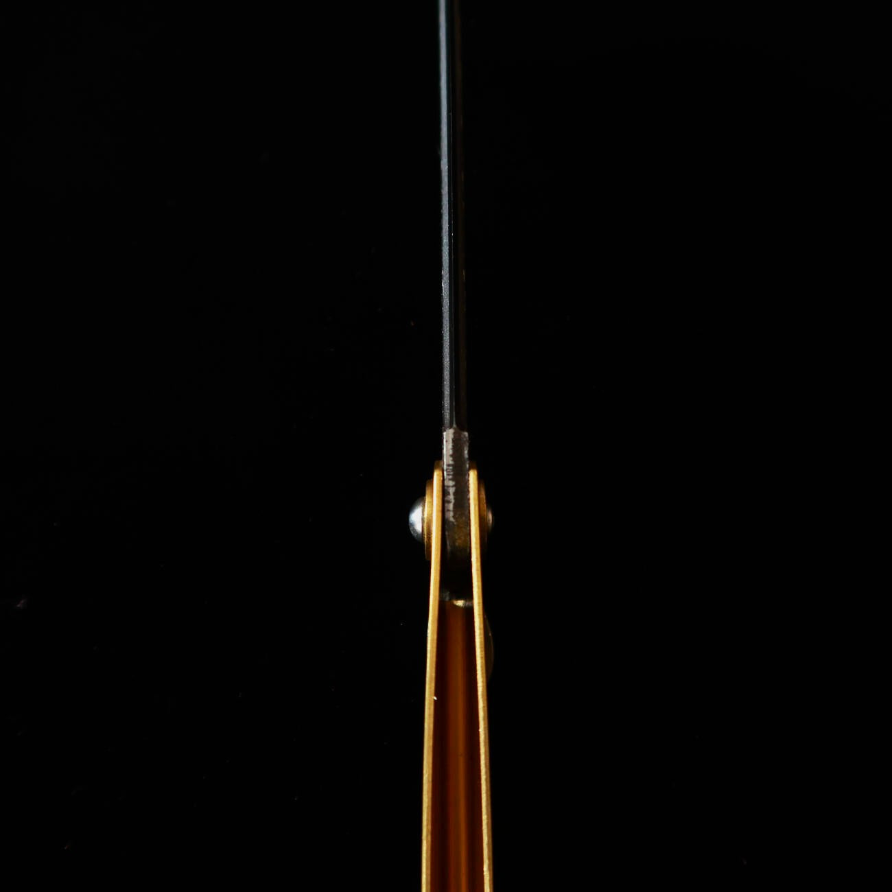 肥後守HIGONOKAMI 青紙割込 鎚目 真中 黒背 特大（120mm）