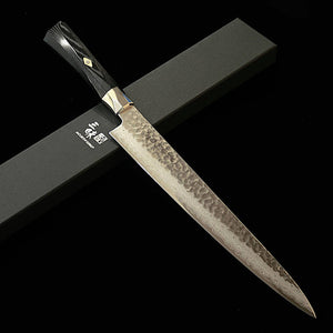 [Nouvelle référence] MCUSTA ZANMAI Supreme 3, martelé, sujihiki noir (240/270 mm)