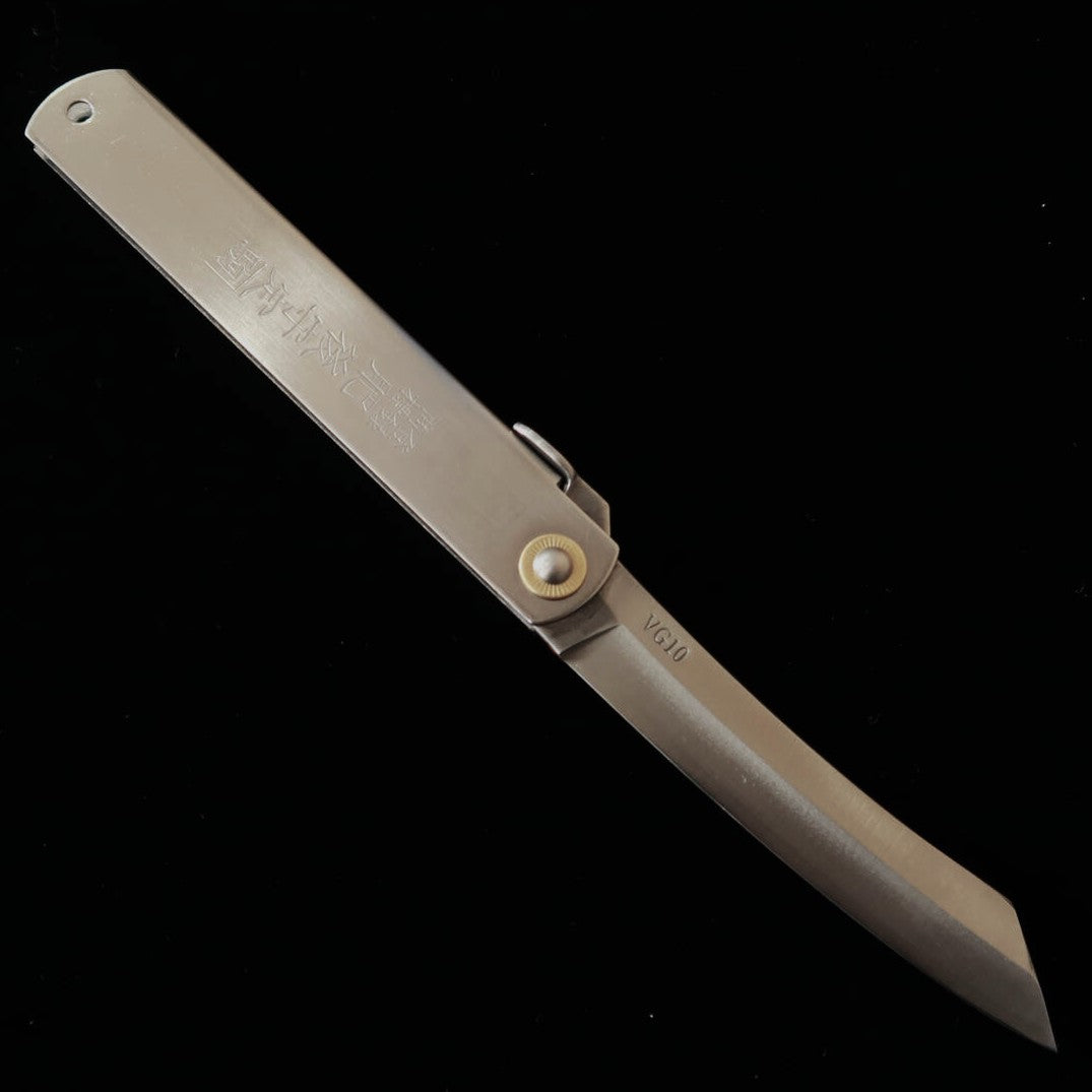 肥後守HIGONOKAMI VG10割込 特大 シルバーハンドル （120mm）