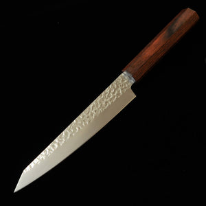 MIURA – Kiritsuke petty AUS8, martelé, manche rayé brun/noir (150 mm)