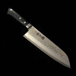 MIURA Sairyu Santoku, VG10, Polished Finish with Black Western-Style Handle (165mm)