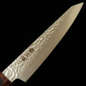 MIURA – Kiritsuke petty AUS8, martelé, manche rayé brun/noir (150 mm)