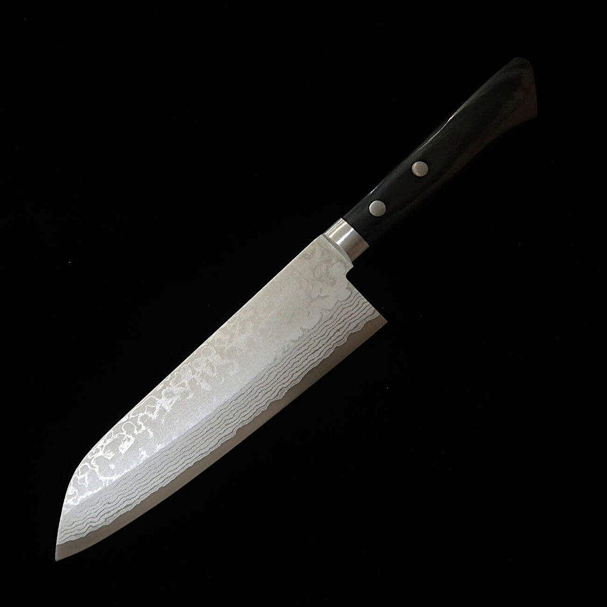 MIURA Sairyu Santoku, VG10, Polished Finish with Black Western-Style Handle (165mm)