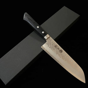 MIURA Sairyu Santoku, VG10, Polished Finish with Black Western-Style Handle (165mm)