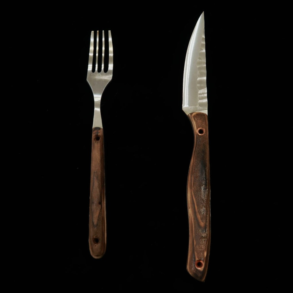 PROMETHEUS Thor cuchillo y tenedor de mesa HS mango de madera (80 mm)