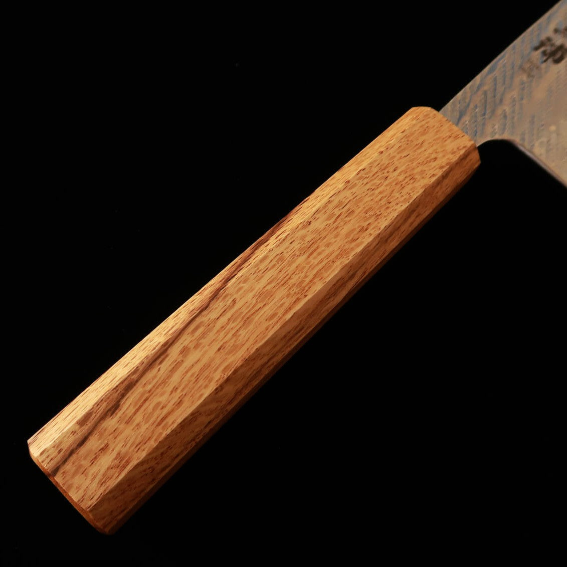 Couteau Santoku (multi-usages) Miura, acier AUS10A, Damas finition "corde" (Nawame) "Transparent", manche octogonal en chêne (Kashi), (165mm)