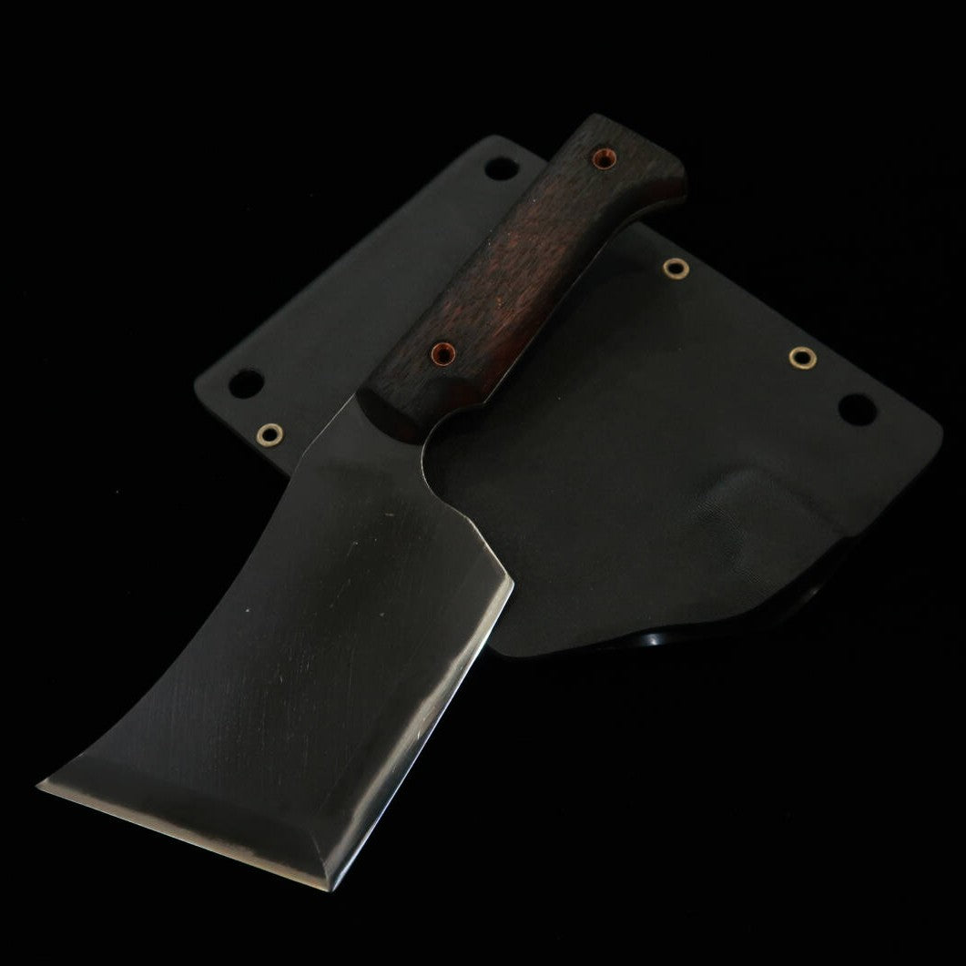 ZERO Kaji Black Cat II 80crv2 manche en bois naturel avec étui Kydex (110 mm)