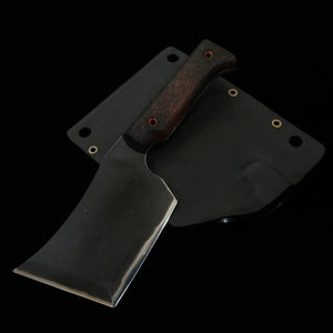 ZERO Kaji Black Cat II 80crv2 manche en bois naturel avec étui Kydex (110 mm)
