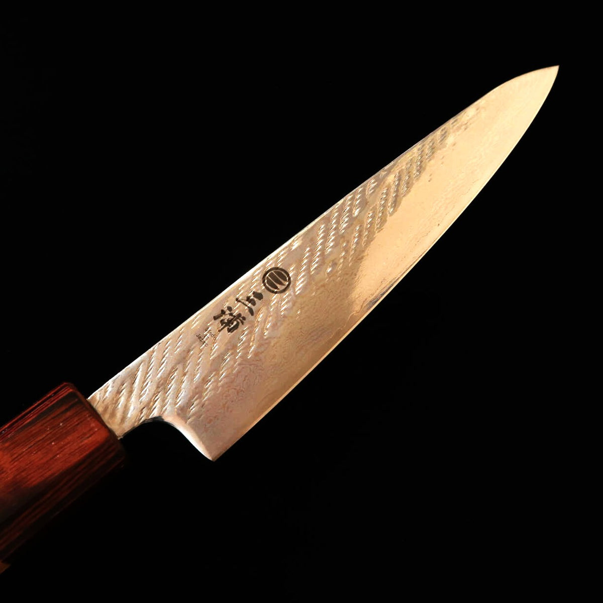 Petty MIURA Ginsan, acabado nawame, damasco, mango octagonal de madra de keyaki (135mm)