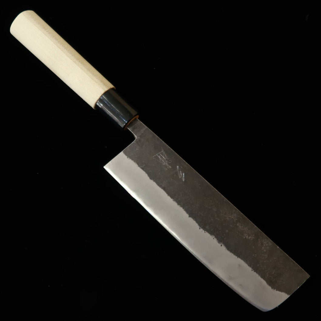 三浦MIURA 菜切 青紙二号 黒打ち PC朴柄（165mm）