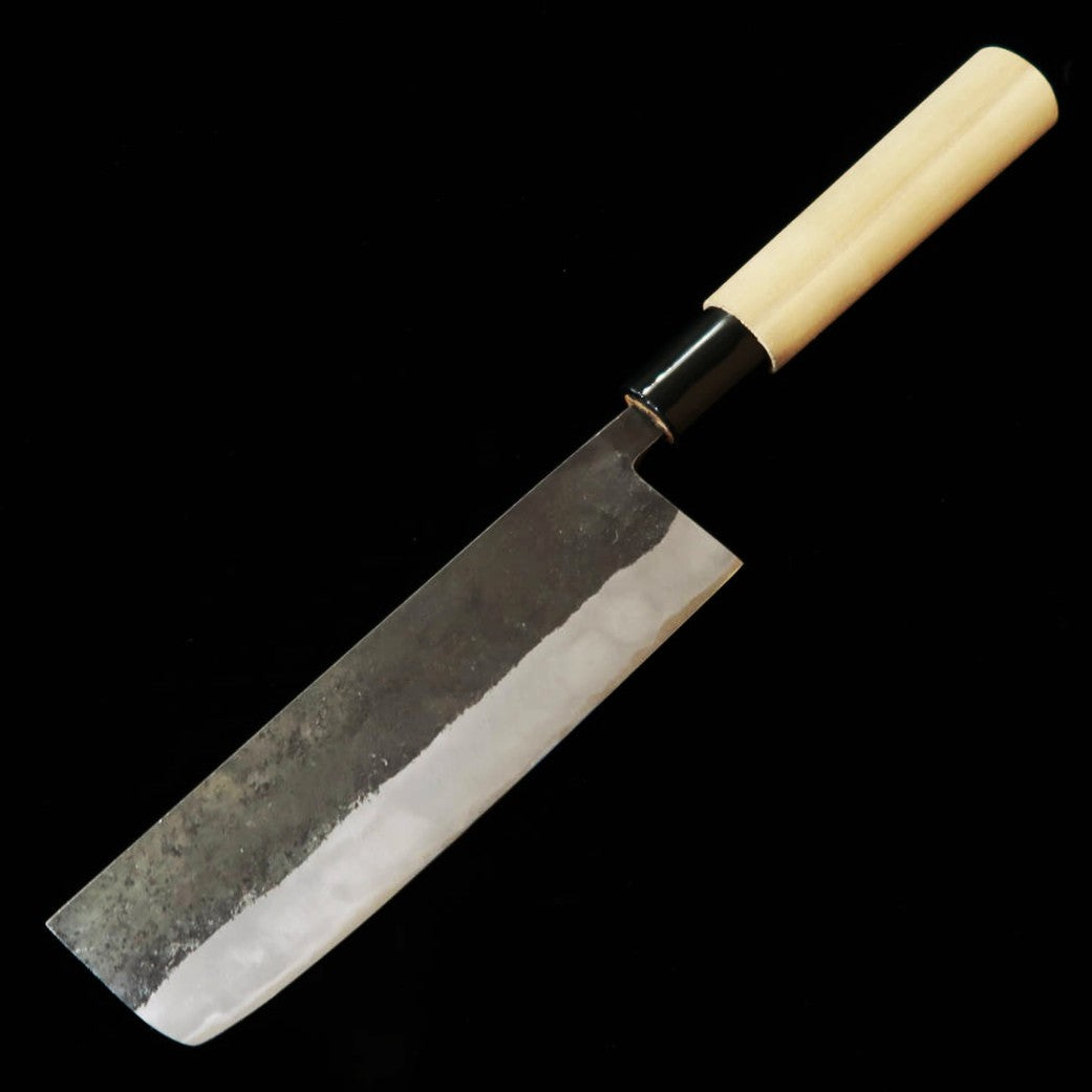 三浦MIURA 菜切 青紙二号 黒打ち PC朴柄（165mm）