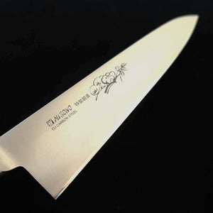 MISONO Gyuto EU Carbon, Black Plywood Handle with Flower Engraving (210mm)