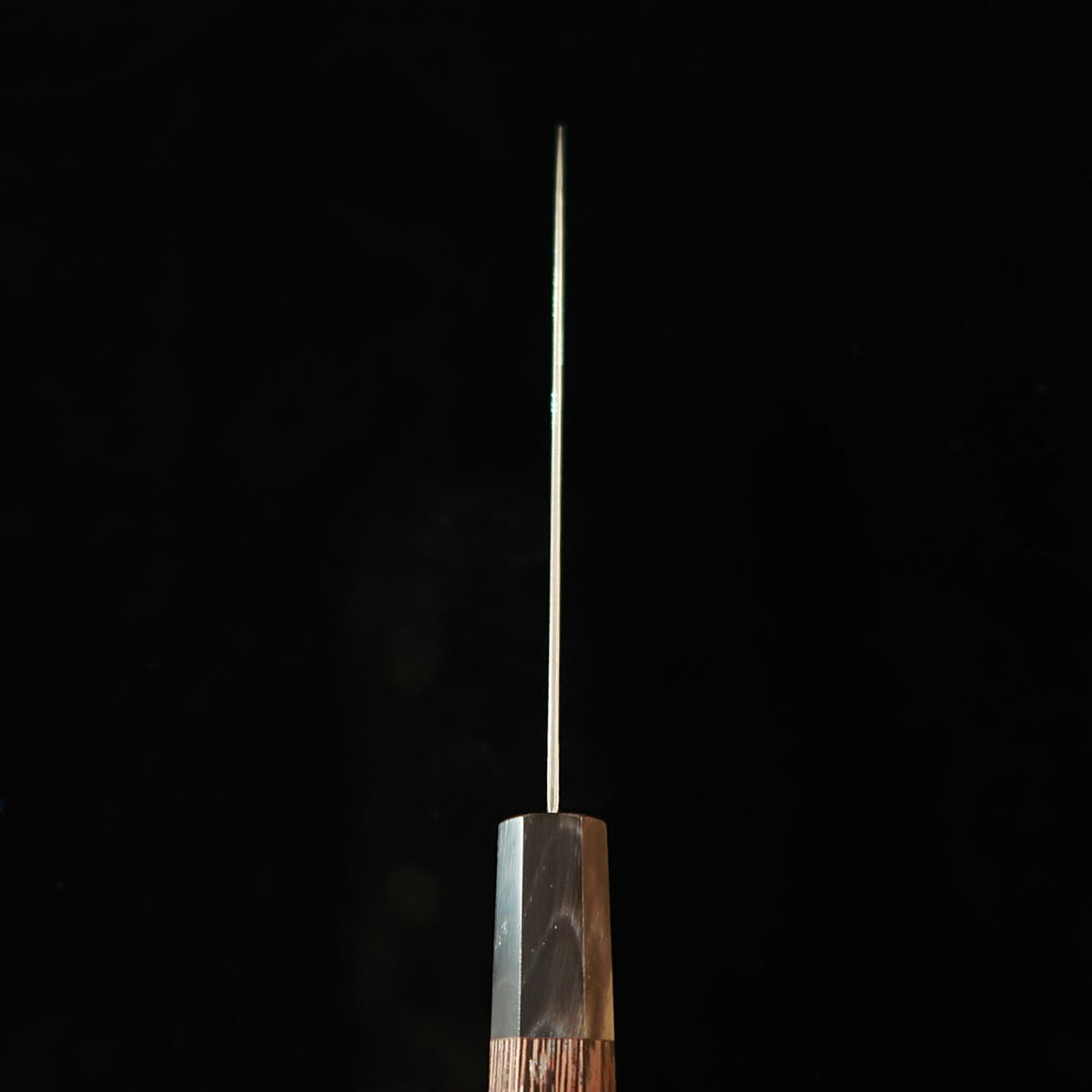 初心HATSUKOKORO 風船 切付三徳 銀紙三号 黒染めダマスカス ウェンジ八角柄（170mm）