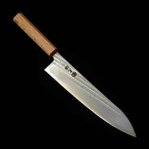 MIURA Gyuto AUS10, Rope finished Damascus with Transparent Oak Octagonal Handle (240mm)