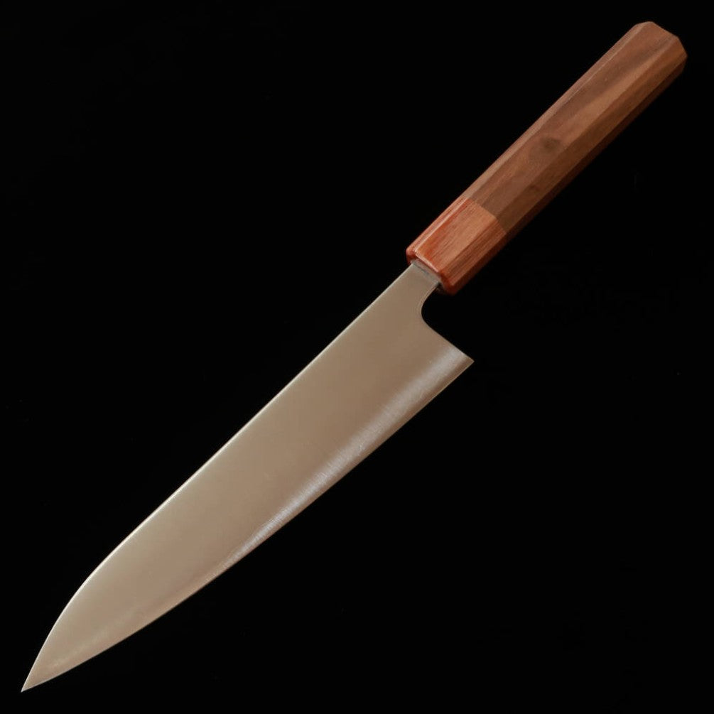 Gyuto MIURA Aogami Super, acabado pulido, mango octagonal de madera de castaña (180mm)
