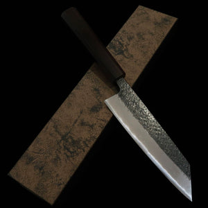 土佐宗石TOSAMUNEISHI 文化 青紙二号  鎚目 黒打ち 黒檀八角柄 （165mm）