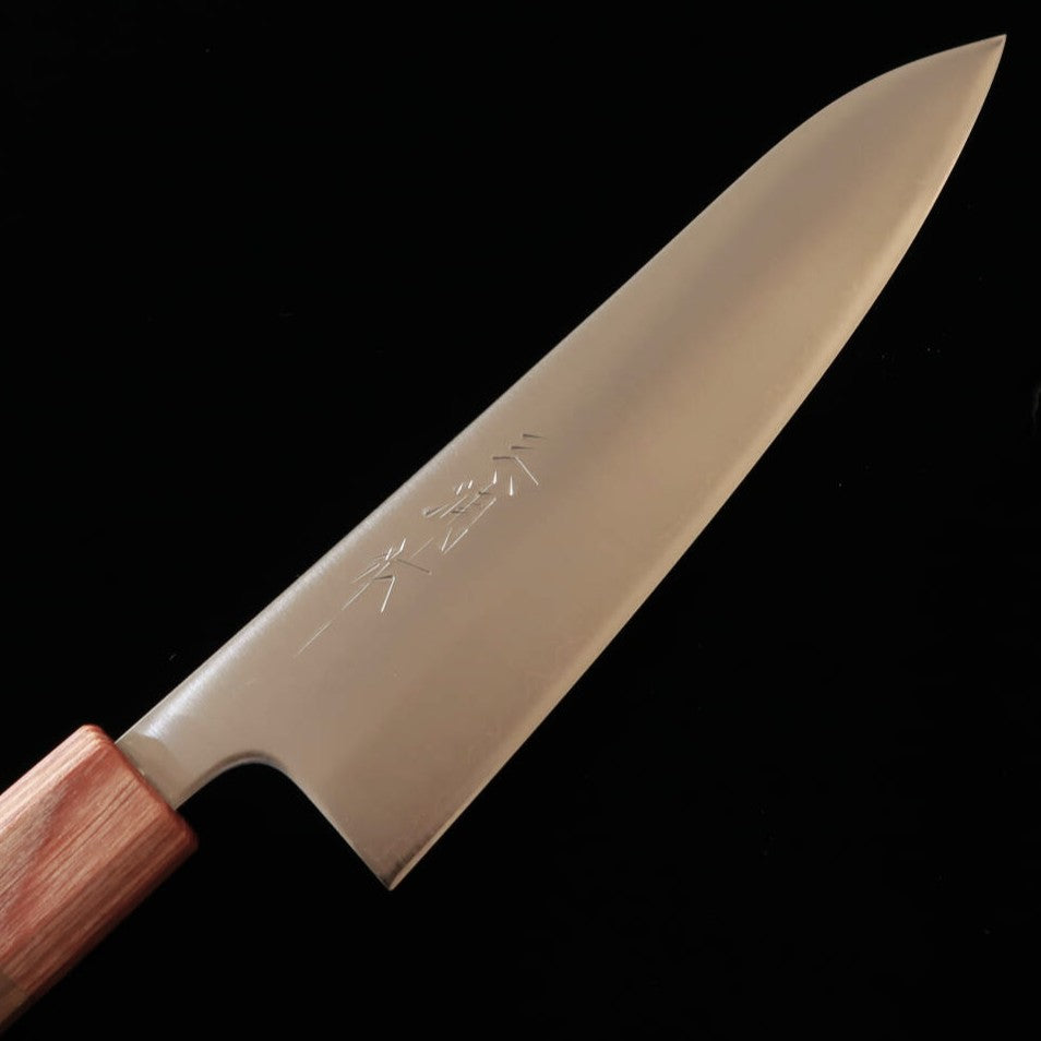 Gyuto MIURA Aogami Super, acabado pulido, mango octagonal de madera de castaña (180mm)