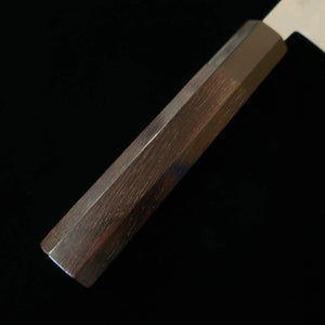 Miura MIURA Santoku aço branco (Shirogami), damasco, cabo octogonal em ébano (165 mm)