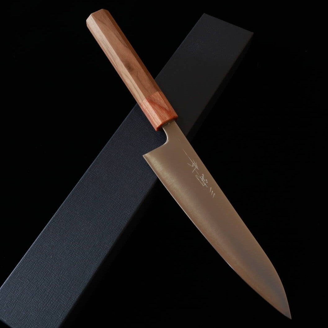Miura MIURA Gyuto Aogami Super polida, cabo octogonal em nogueira marrom e branco (180 mm)