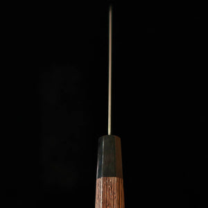 HATSUKOKORO – Fūsen kiritsuke, Gin-3, damas noirci, manche octogonal en wengé (210 mm)