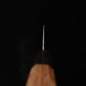 HATSUKOKORO – Fūsen kiritsuke, Gin-3, damas noirci, manche octogonal en wengé (210 mm)