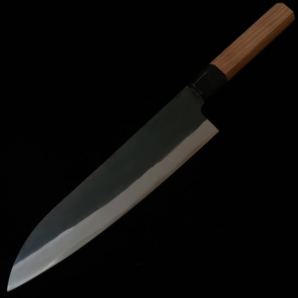 HIDARI YORIMITSU Gyuto, Aogami No.1, Kurouchi Finish with Walnut Handle (210mm)