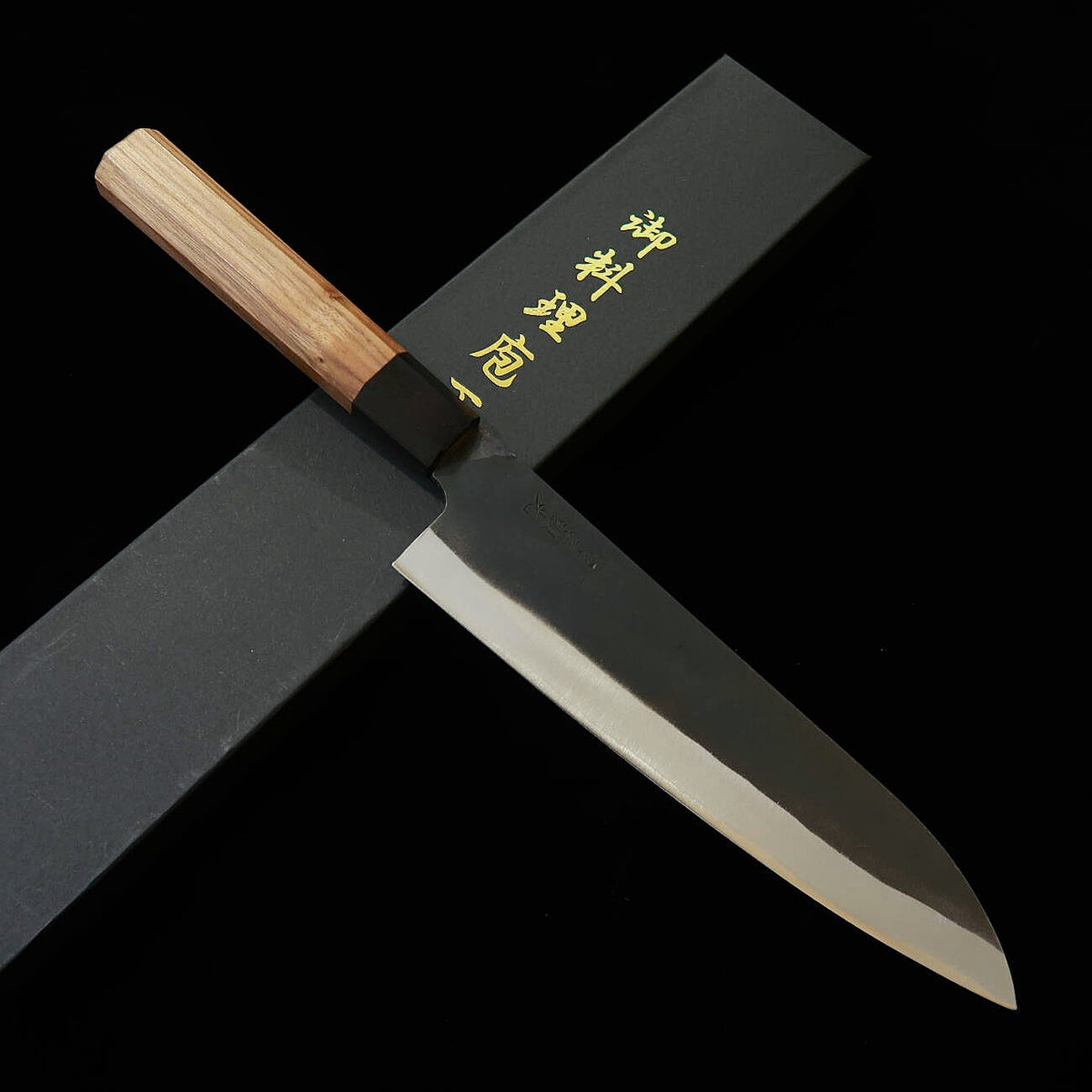 HIDARI YORIMITSU Gyuto, Aogami No.1, Kurouchi Finish with Walnut Handle (210mm)