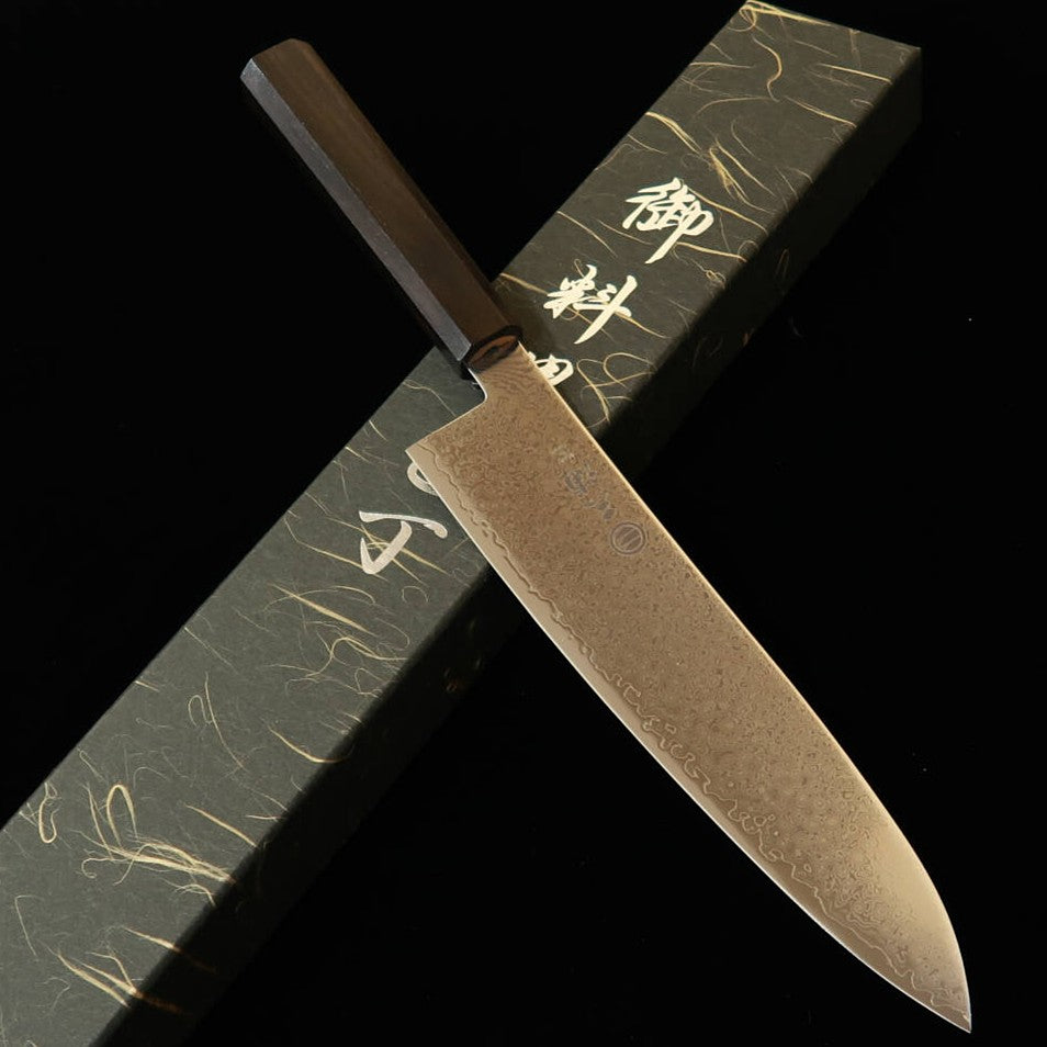 Miura Chef's Knife VG10 Full Damascus Ebony Integrated Handle (210mm)