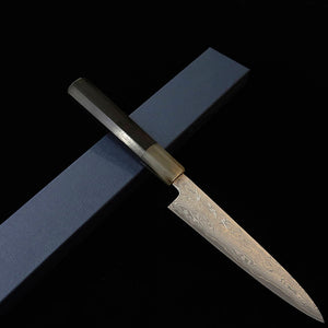 Sakai Kikumori SAKAI KIKUMORI série Seiun petty VG10 cabo de ébano com búfalo branco (150 mm)
