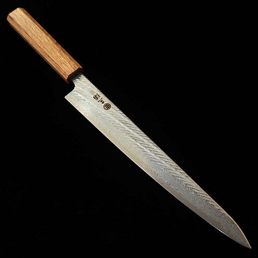 MIURA Sujihiki AUS10 (10A) Twisted Damascus with Oak Octagonal Handle (240mm)