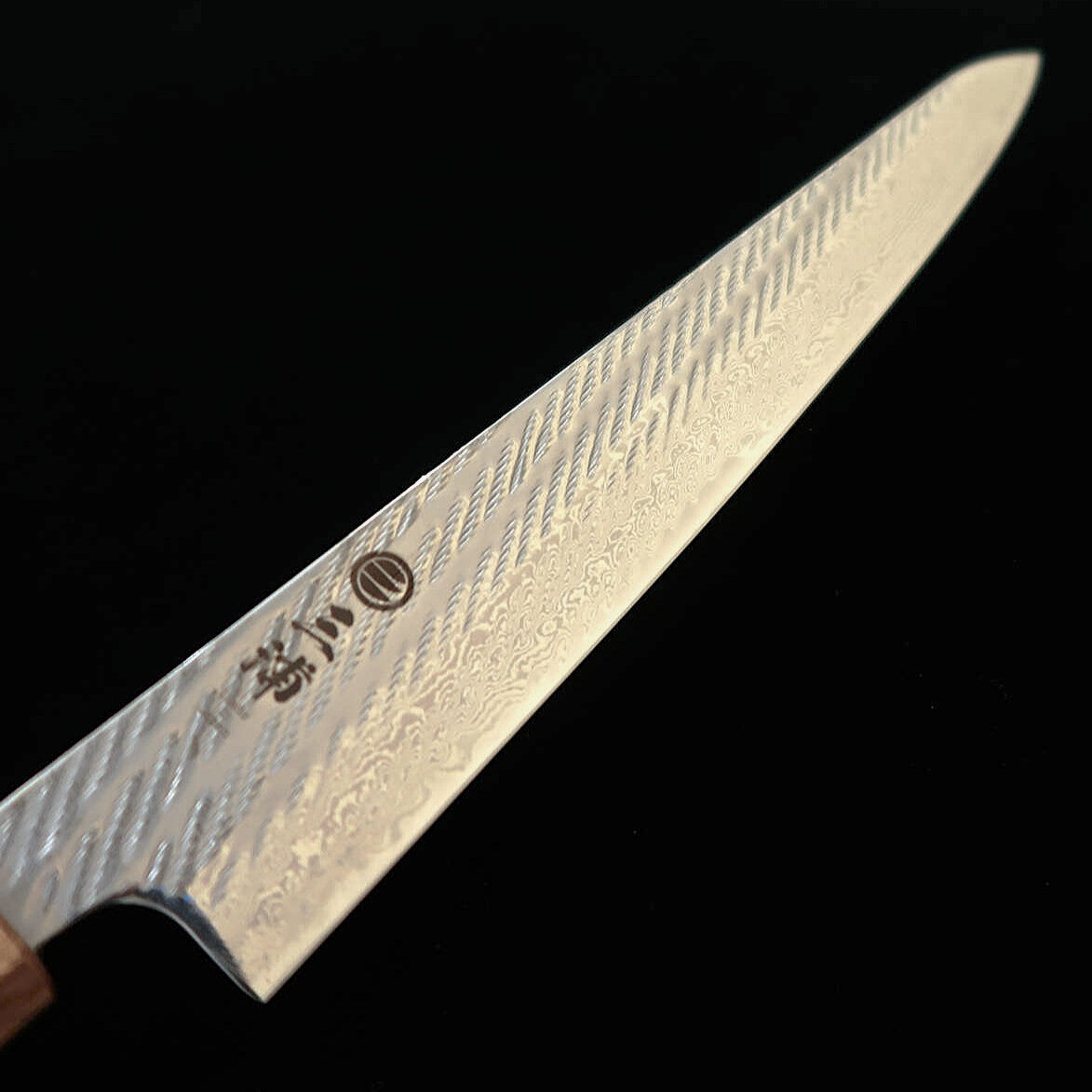 三浦 MIURA 筋引 AUS10（10A）縄目ダマスカス 透明 樫八角柄（240mm）