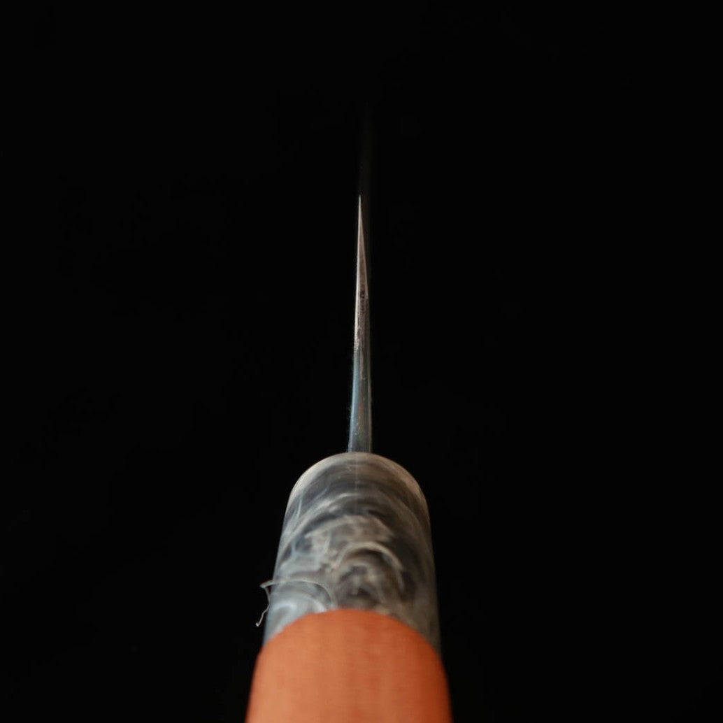 Masakage Aogami No. 2 Santoku with Black Finish and American Cherry Handle (170mm)