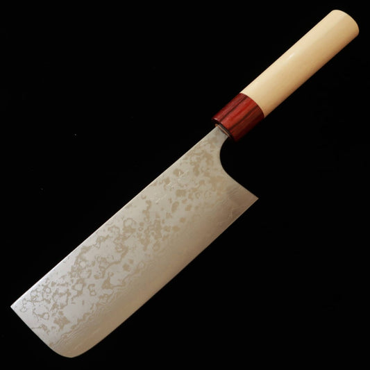 MASAKAGE VG10 Damasco Nakiri (Cuchillo para verduras) Serie Niebla con Mango de Magnolia (160 mm)