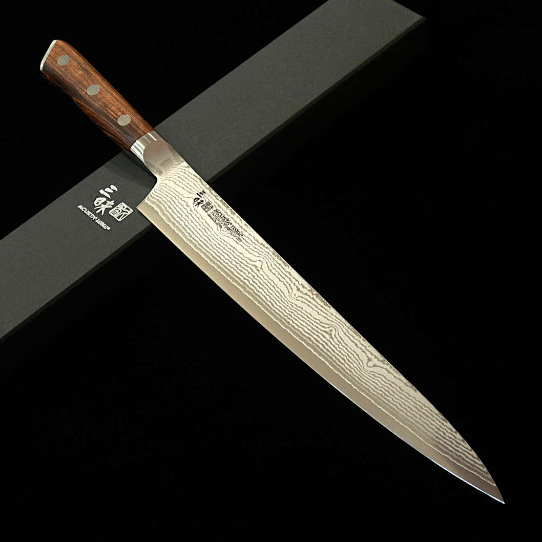 【新定番】三昧MCUSTA ZANMAI クラシック3ダマスカス 筋引 アイアンウッド　(240/270mm)