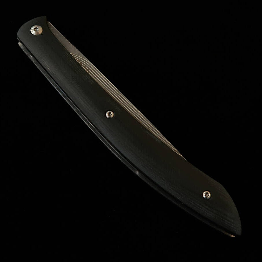 Cuchillo plegable para bistec SAJI TAKESHI R2 Micarta negra (100mm)