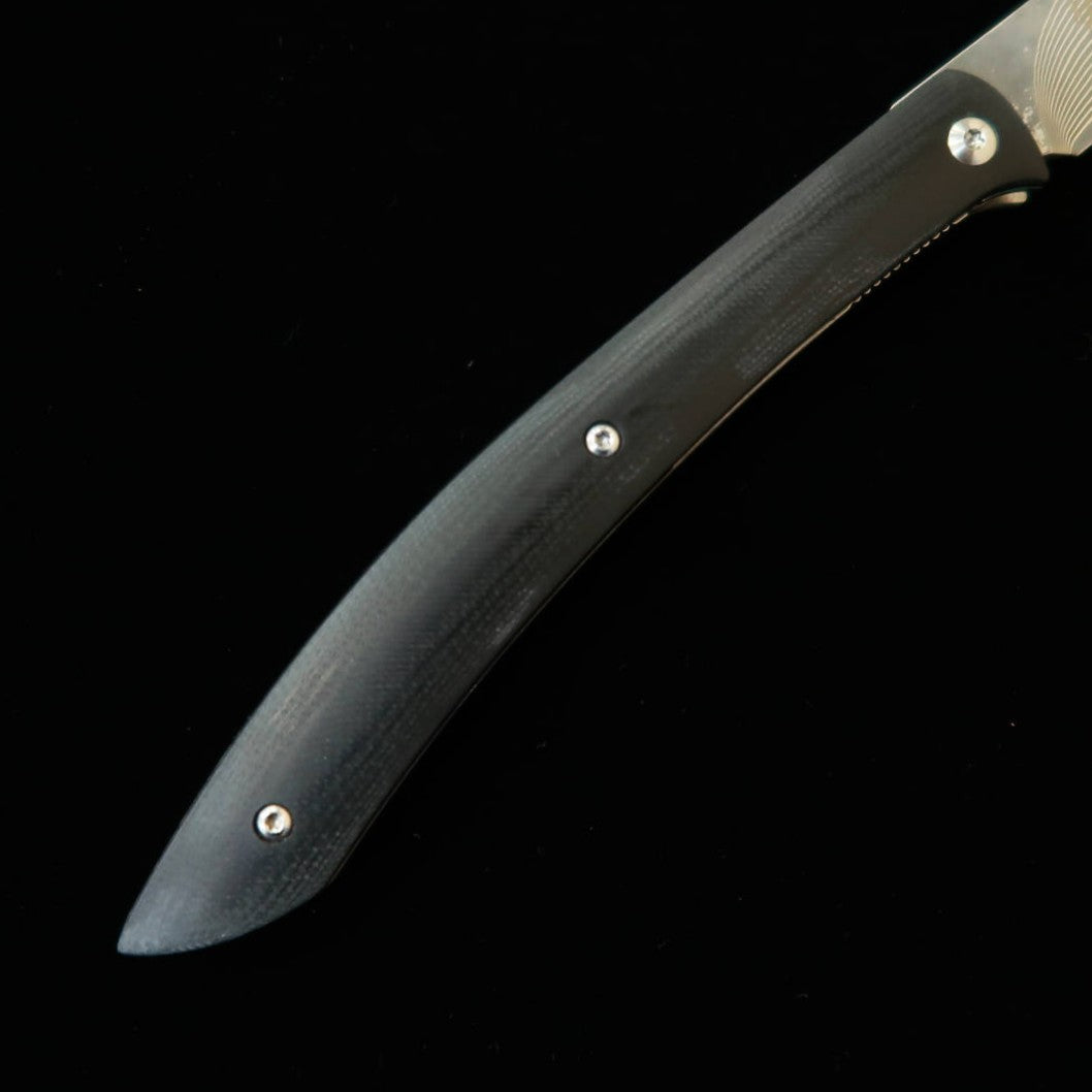 Cuchillo plegable para bistec SAJI TAKESHI R2 Micarta negra (100mm)