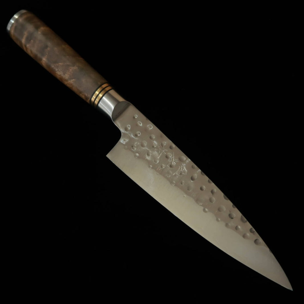 TAKESHI SAJI Takeshi Saji Petty SG2 Martillado Mango de burl de encina roja (karin) (130 mm)